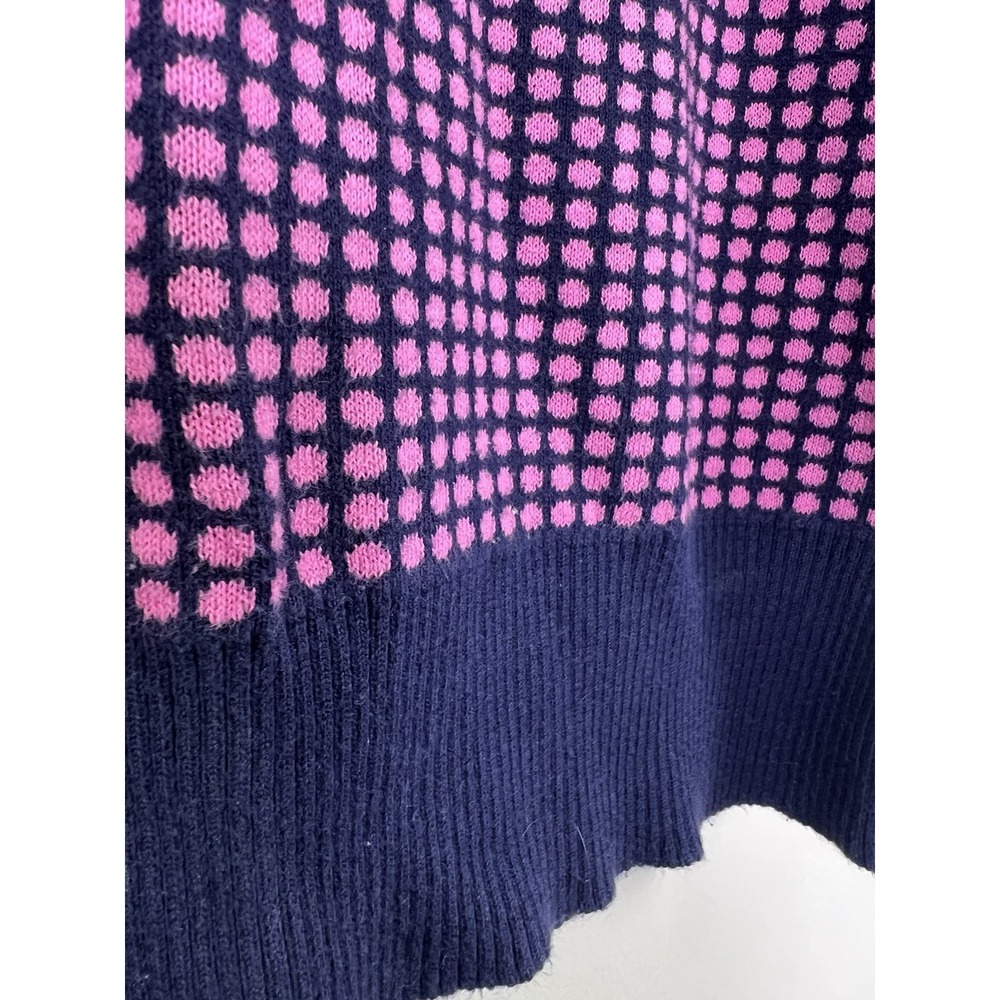 Isaac Mizrahi for Target Pink Navy Dot Henley Sweater M 3/4 Sleeve - Picture 7 of 14